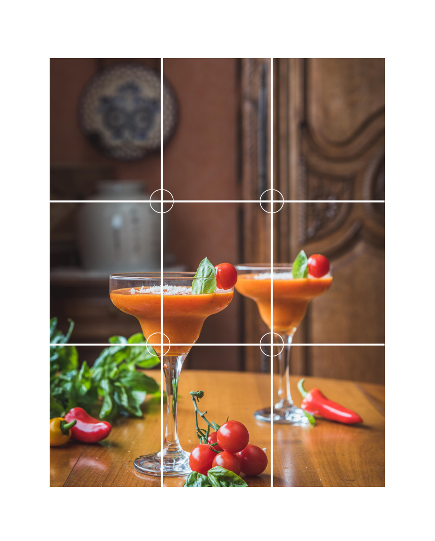 Règle des tiers en photo culinaire - Mélanie Rousselle, photographe et vidéaste culinaire