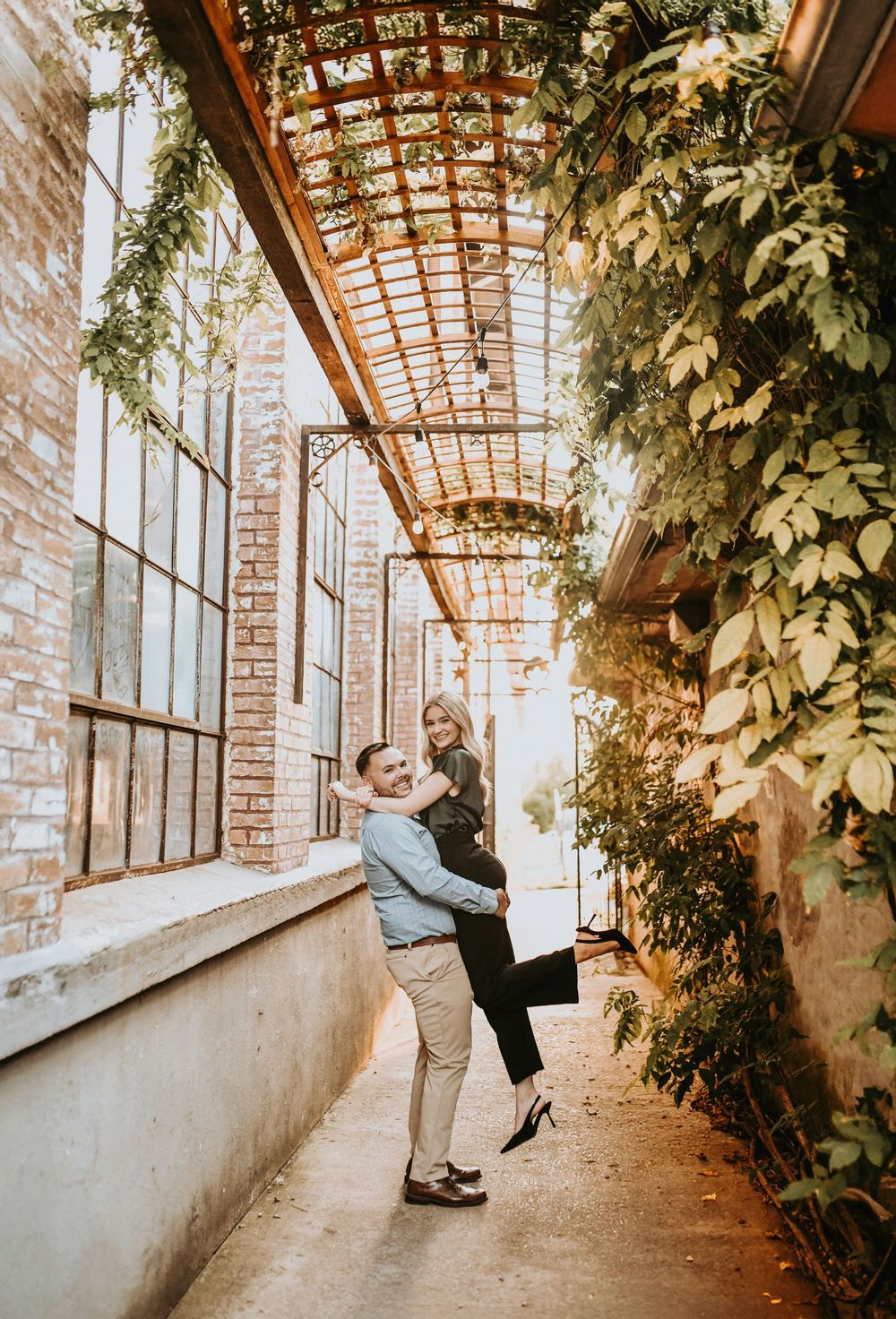 Romantic proposal photography ideas at Cotton Mill in McKinney TX