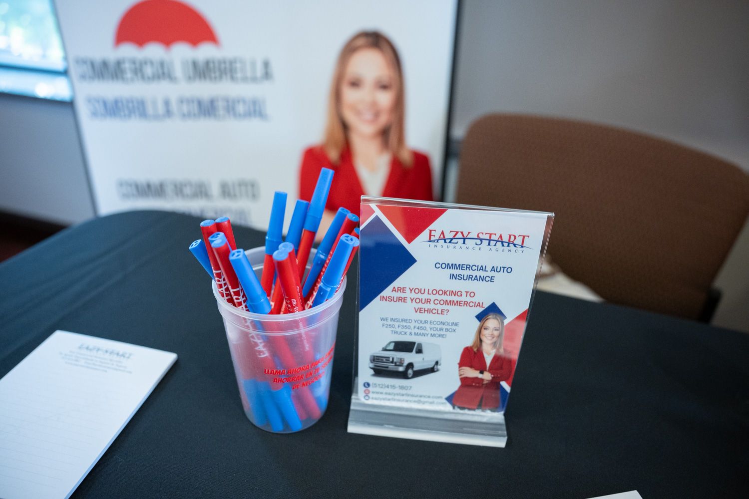 A photo of sponsor materials can be used to show gratitude in a newsletter.