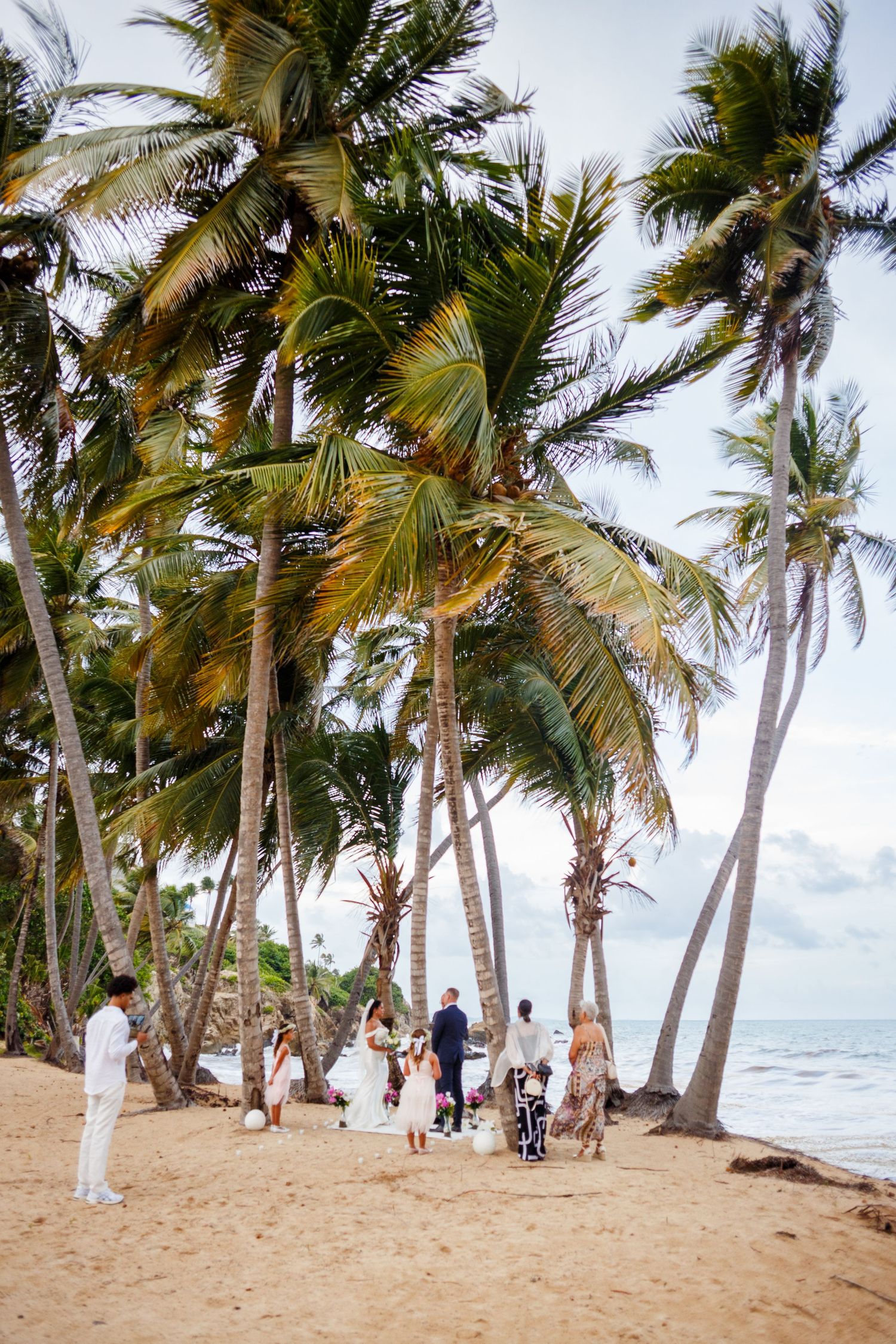 Wedding ceremony. Intimate beach wedding in Palmas del Mar, Puerto Rico.