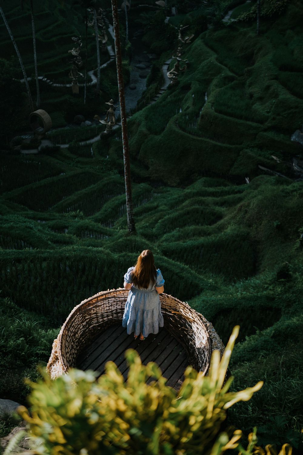 Lifestyle fashion photography in Bali with ricefield view
