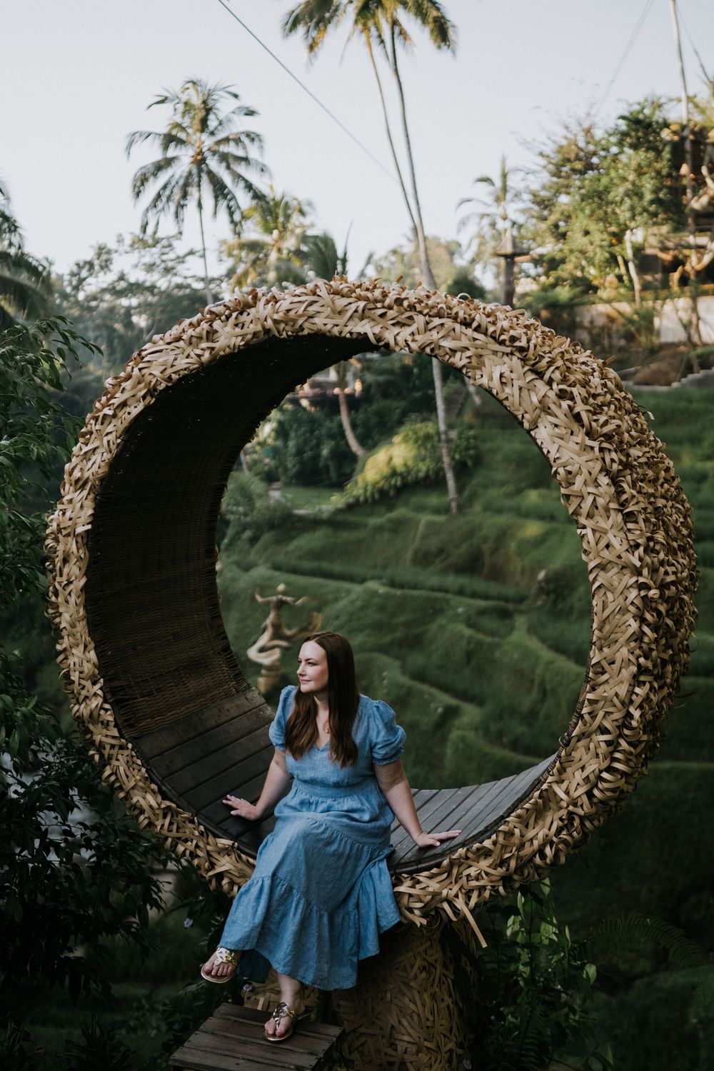 Professional solo lifestyle photoshoot at Alas Harum Ubud with lush rice terrace views.