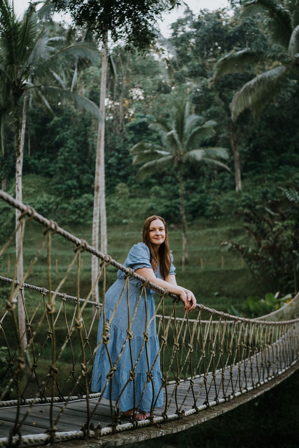 Professional solo lifestyle photoshoot at Alas Harum Ubud with lush rice terrace views.