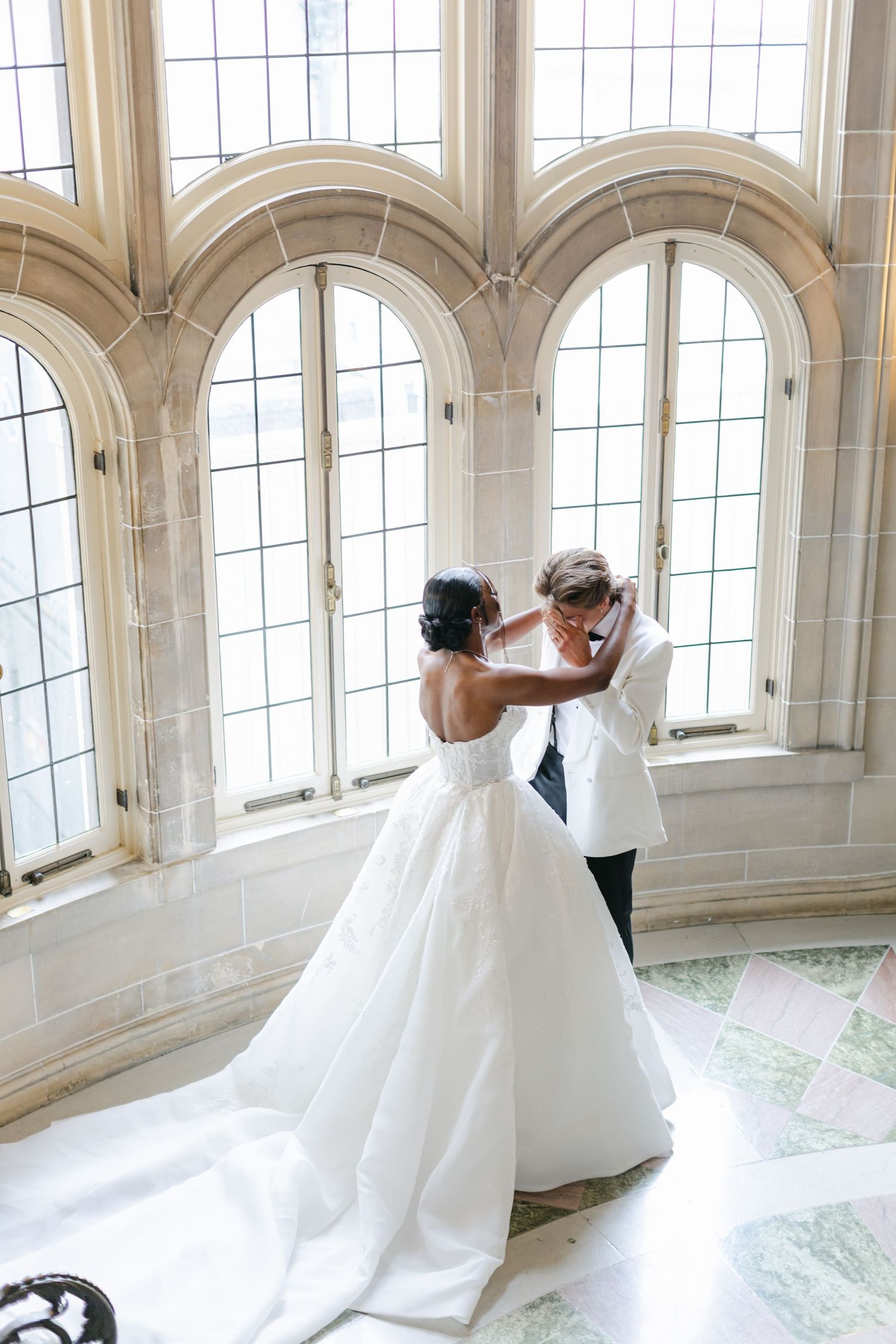 The Armour House Wedding in Lake Forest, IL - Bride and Groom First Look