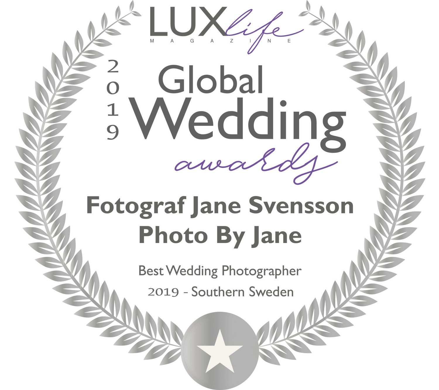 Fotograf Jane Svensson. Photo By Jane  Best wedding photographer southern Sweden 2019 award.