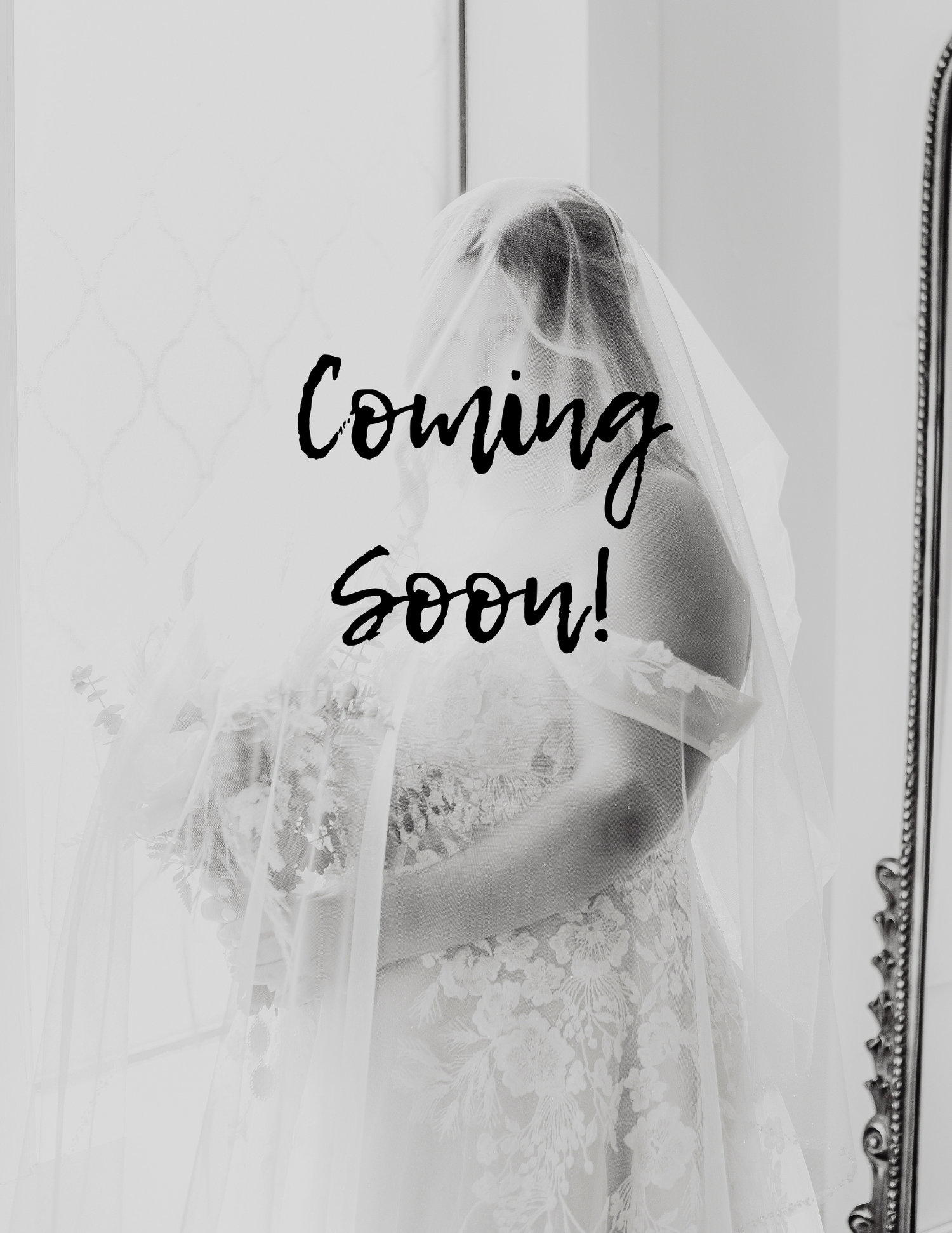 Minimalist black and white wedding announcement design.