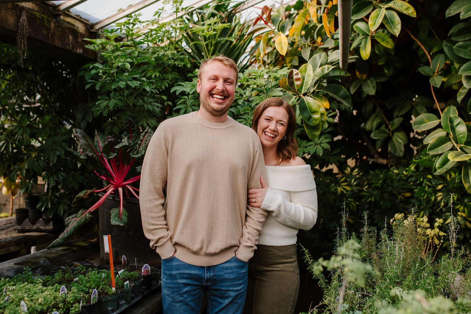 Greenhouse engagement session in Wichita, KS - Plant Kingdom engagement pictures by Jessica Nadine Photography