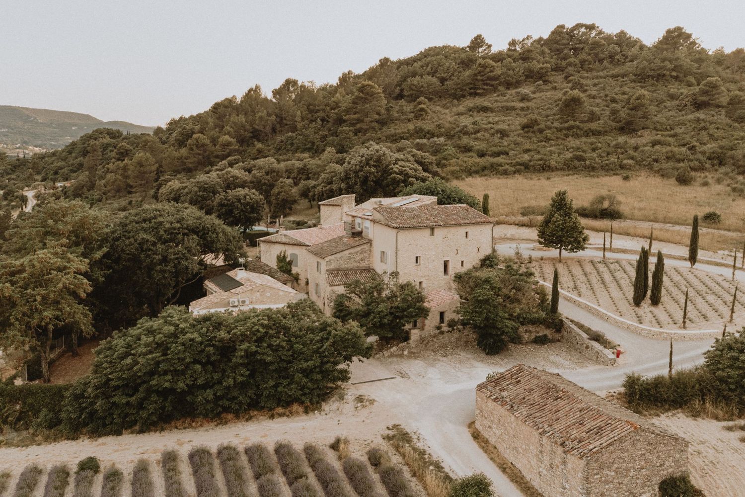 aerial view of le mas de la Providence in Apt, Provence, France