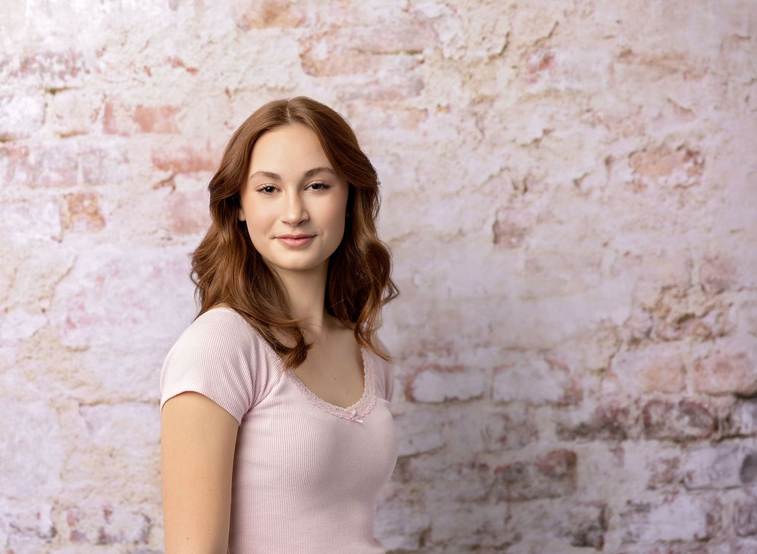 Close up senior portrait textured wall studio photography NH