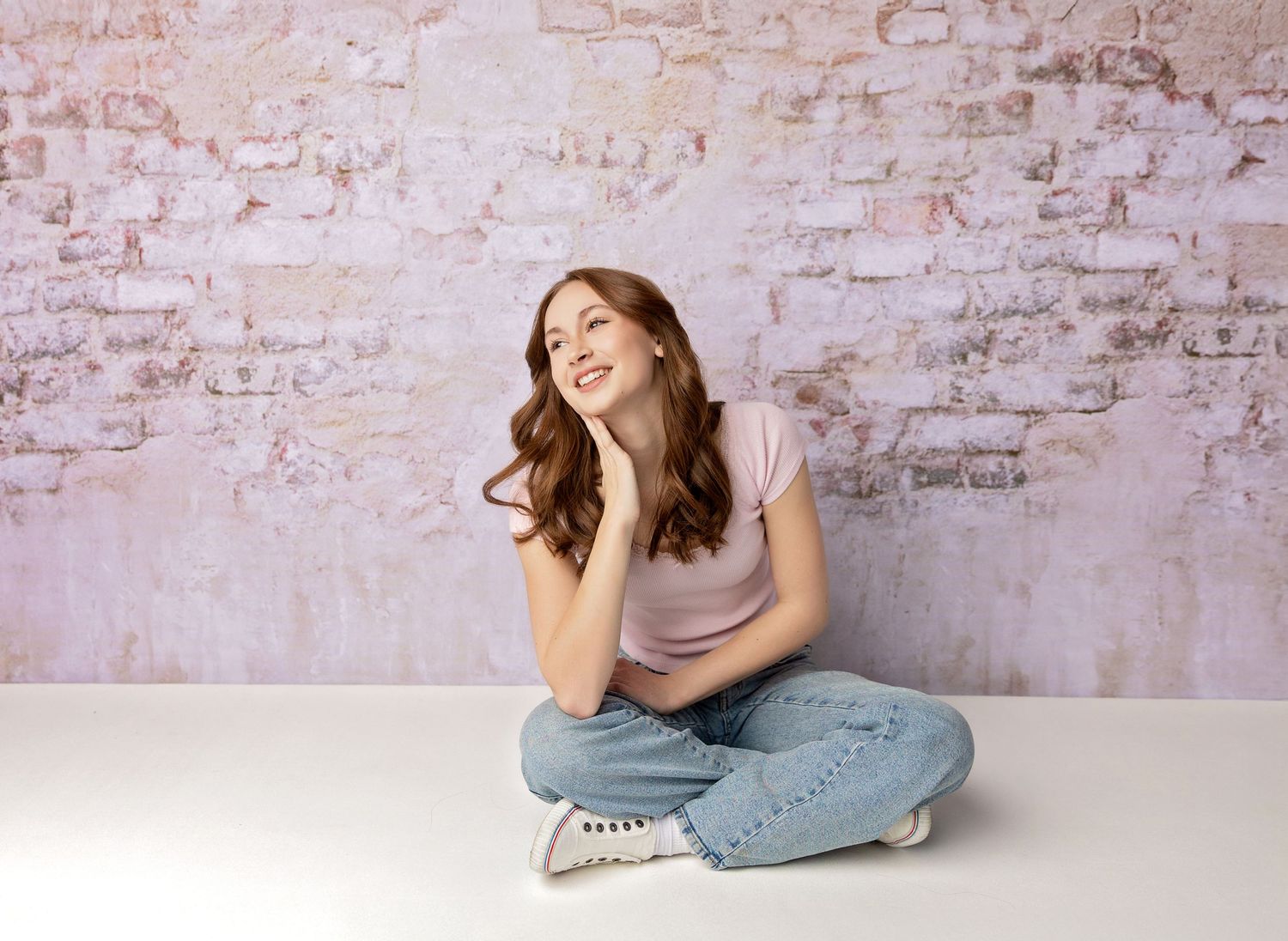 Senior laughing candid studio portrait New Hampshire