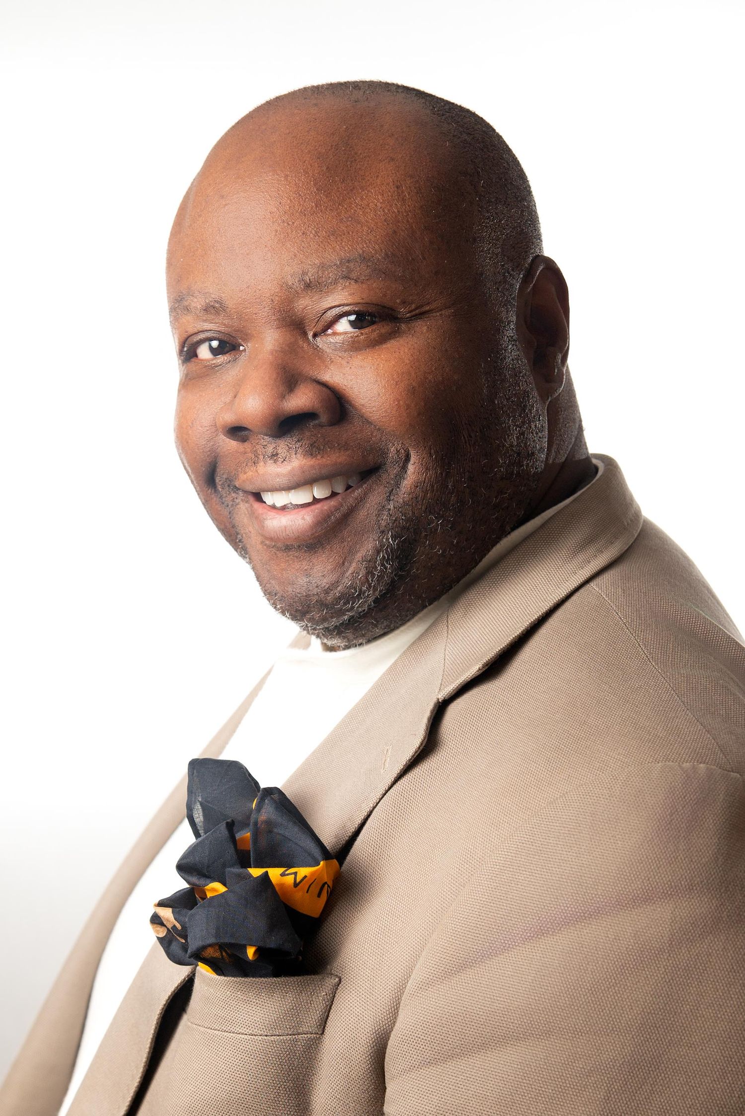Professional studio headshot of happy corporate executive | Montclair headshot photographer