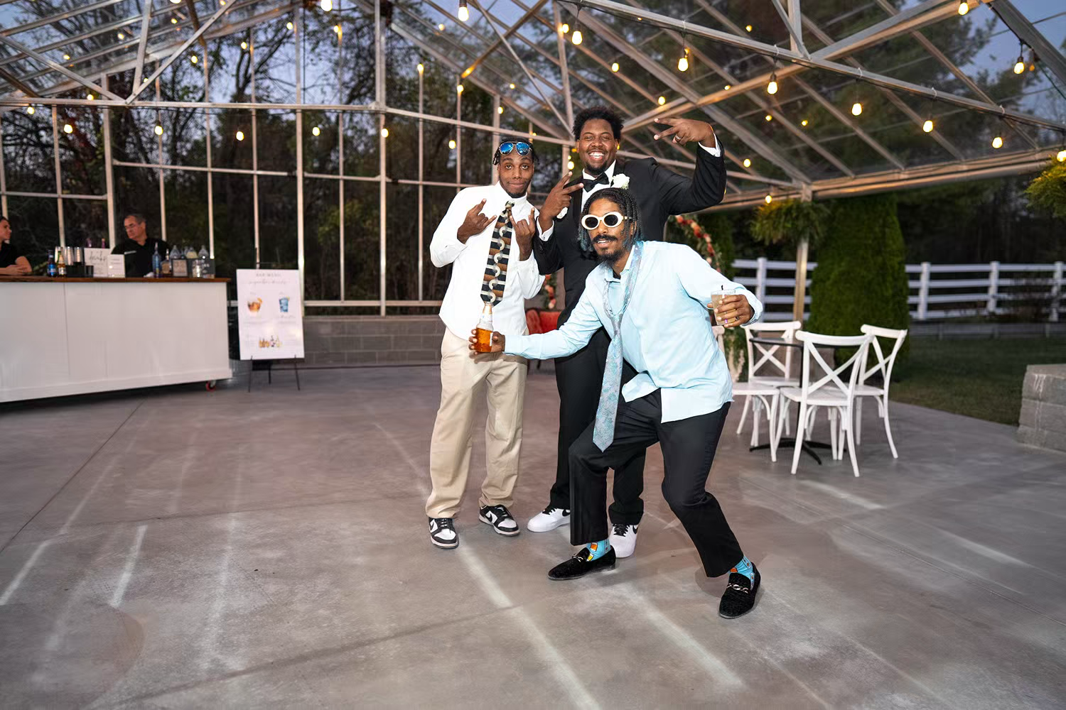 guests having fun at a wedding