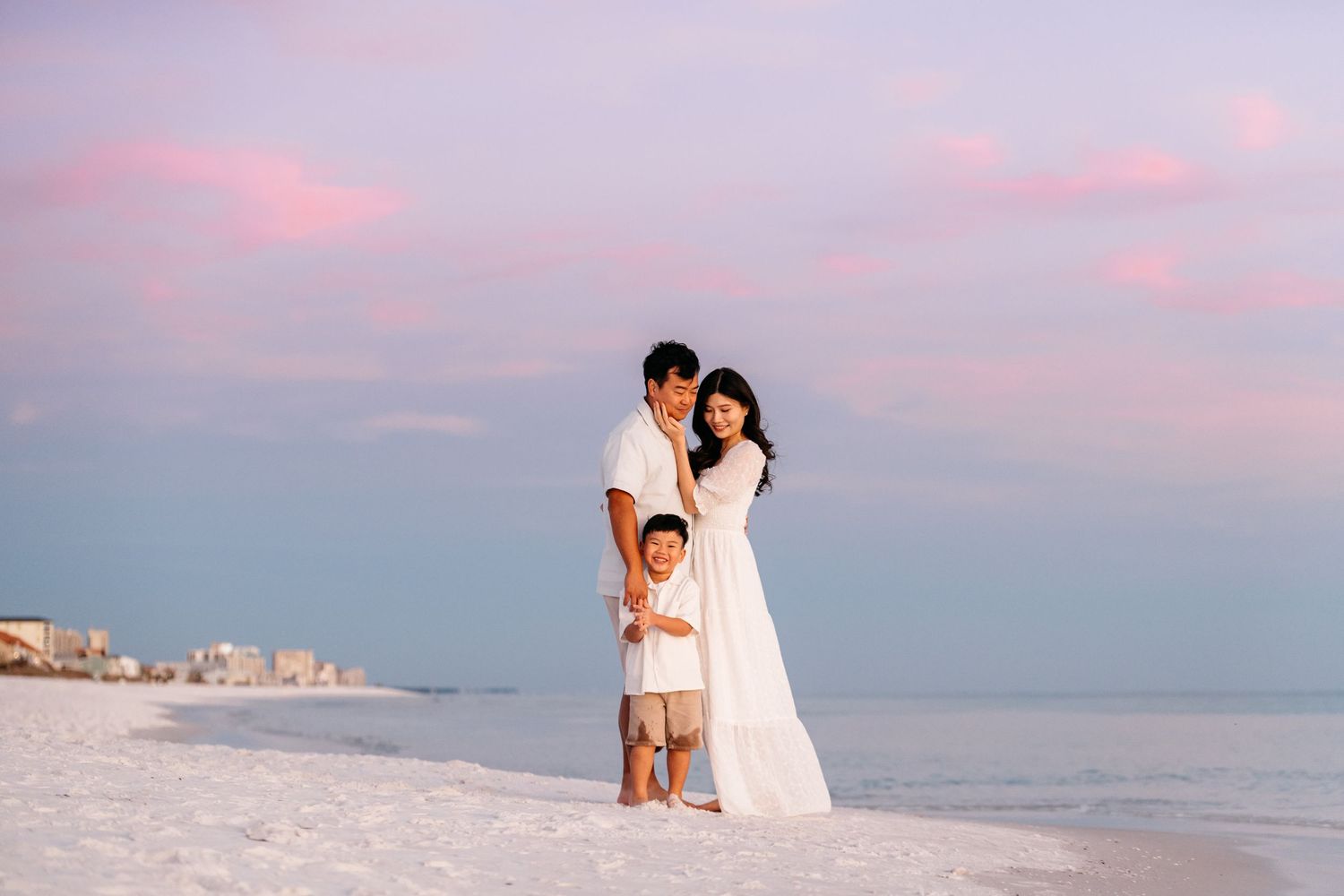 Miramar Beach Family sunset photos with a natural true to life look. Local favorite photographer MJ Photograph is the best with kids & price