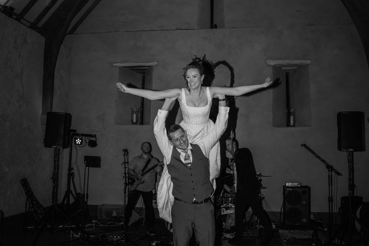 First dance at devon wedding reception in The Great Barn