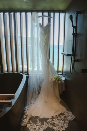 dress detail for kauai wedding by Kauai Wedding Photographer