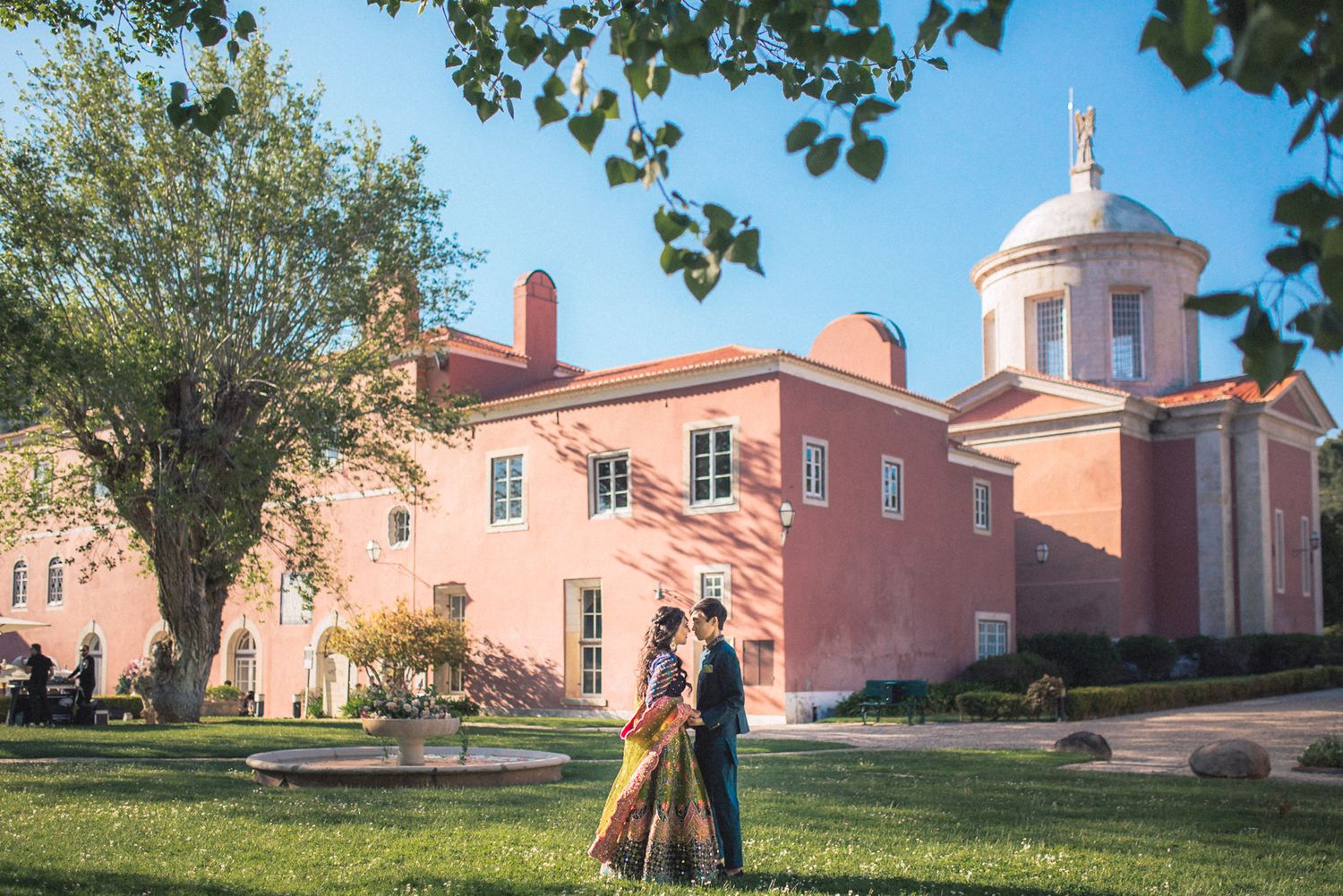 Historic 16th-century monastery hall at Penha Longa, an elegant Indian wedding venue in Portugal.