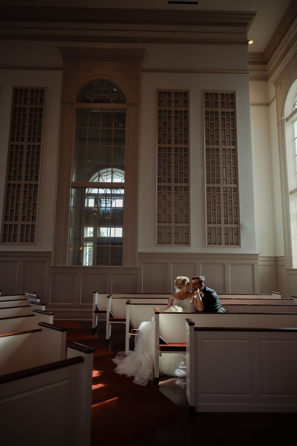 bride & groom in church