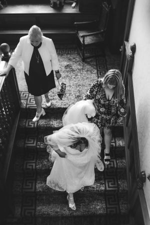 Elopement photography in the Lake District - bride walking to the ceremony
