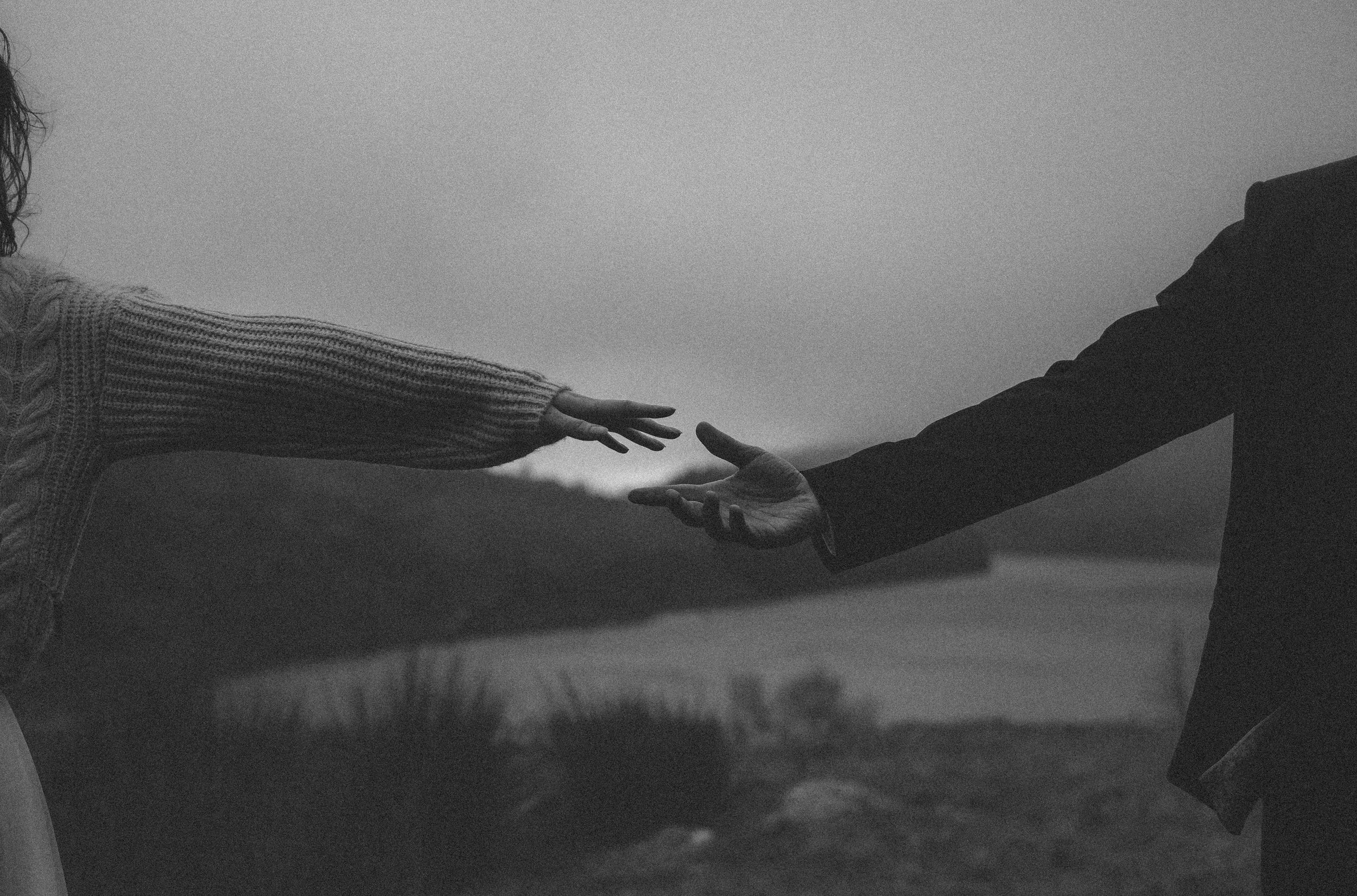Lake District Elopement photography - holding hands