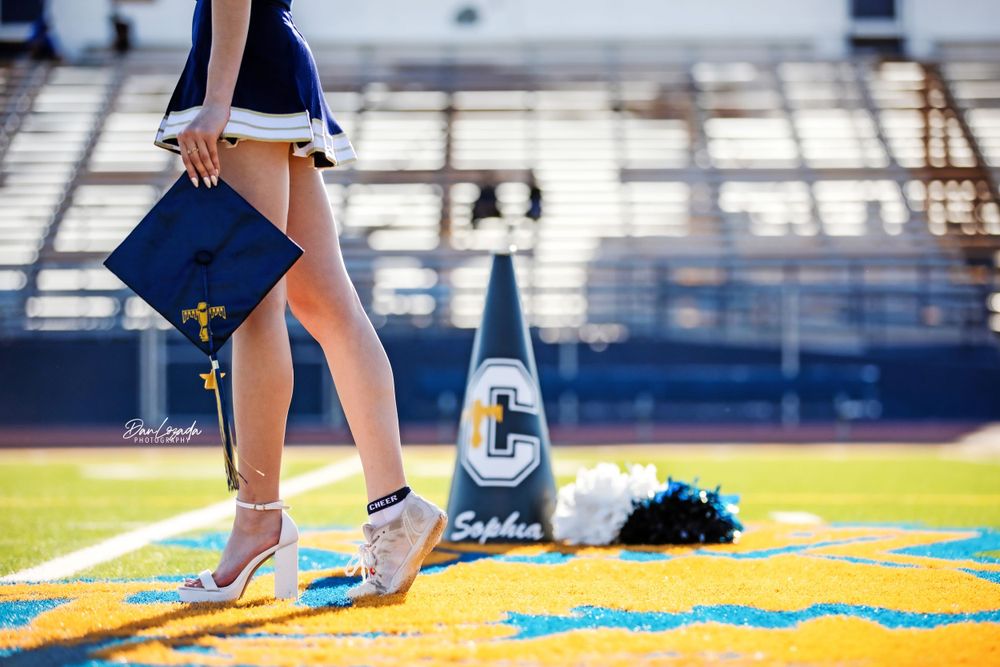 El Paso senior photography – High school cheer graduate posing at Coronado High School