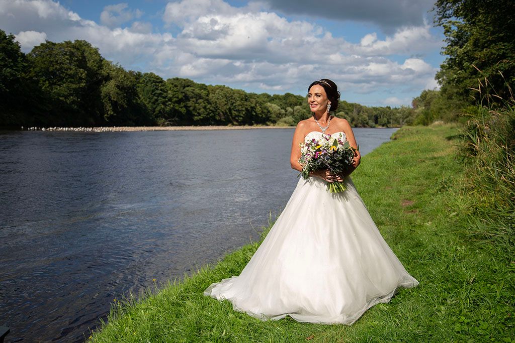 A beautiful bride on the river spey