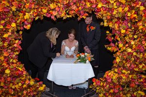bride and groom getting married