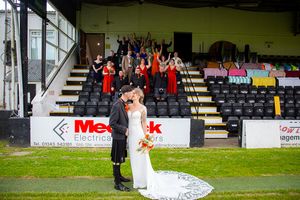 bride and groom getting married