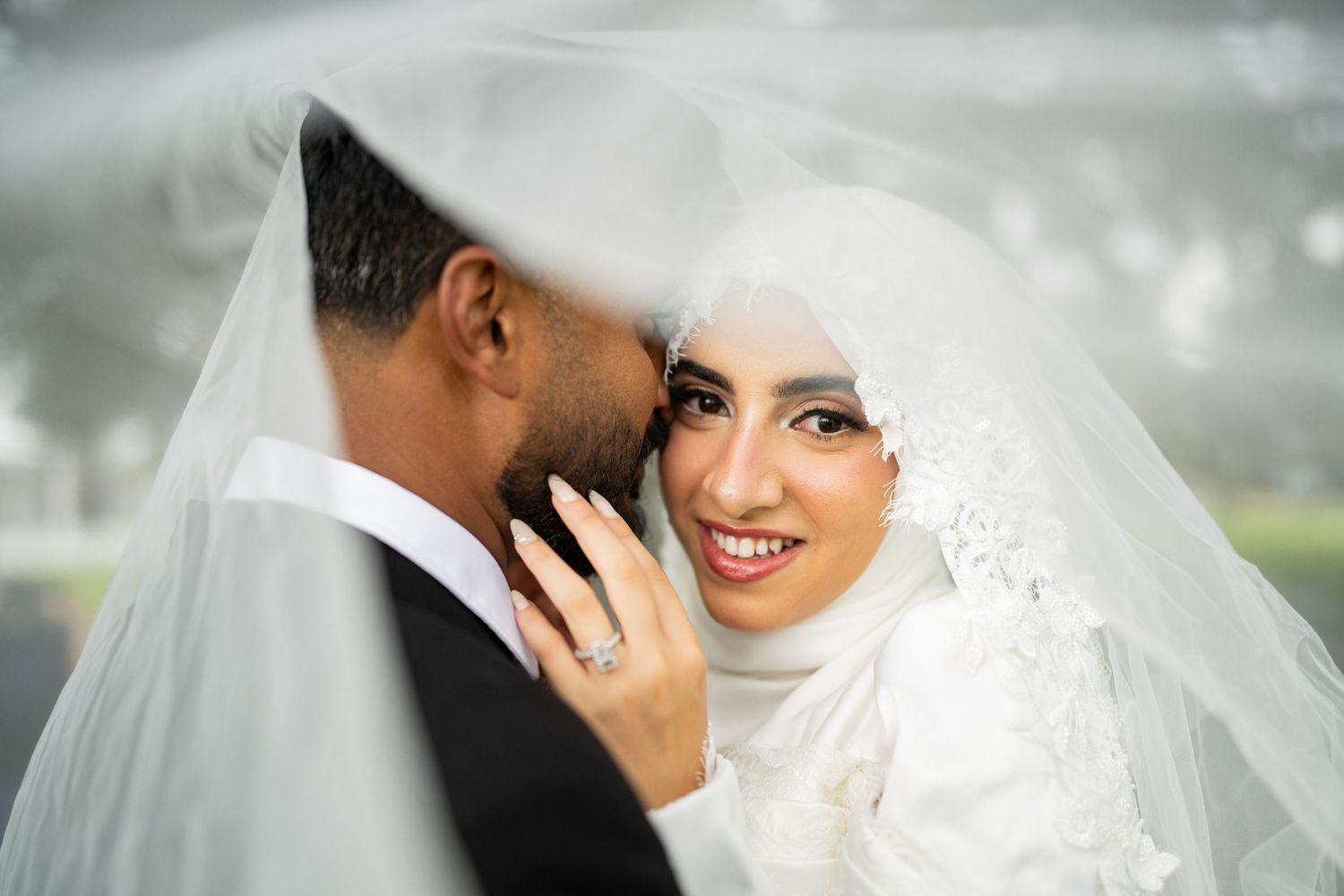 Pakistani wedding couple first look photographer Central Florida