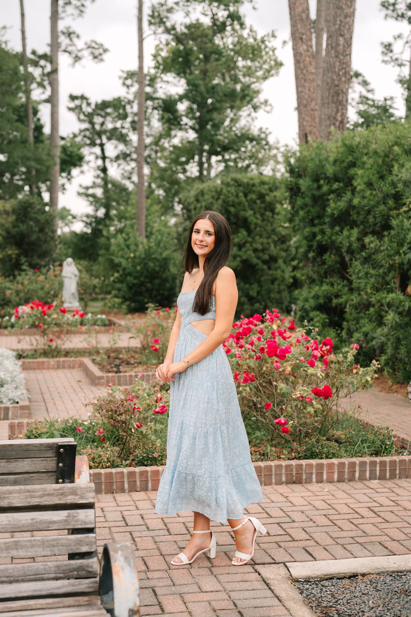 The Woodlands College Park senior girl posing at Mercer Botanic Garden in Spring Texas.