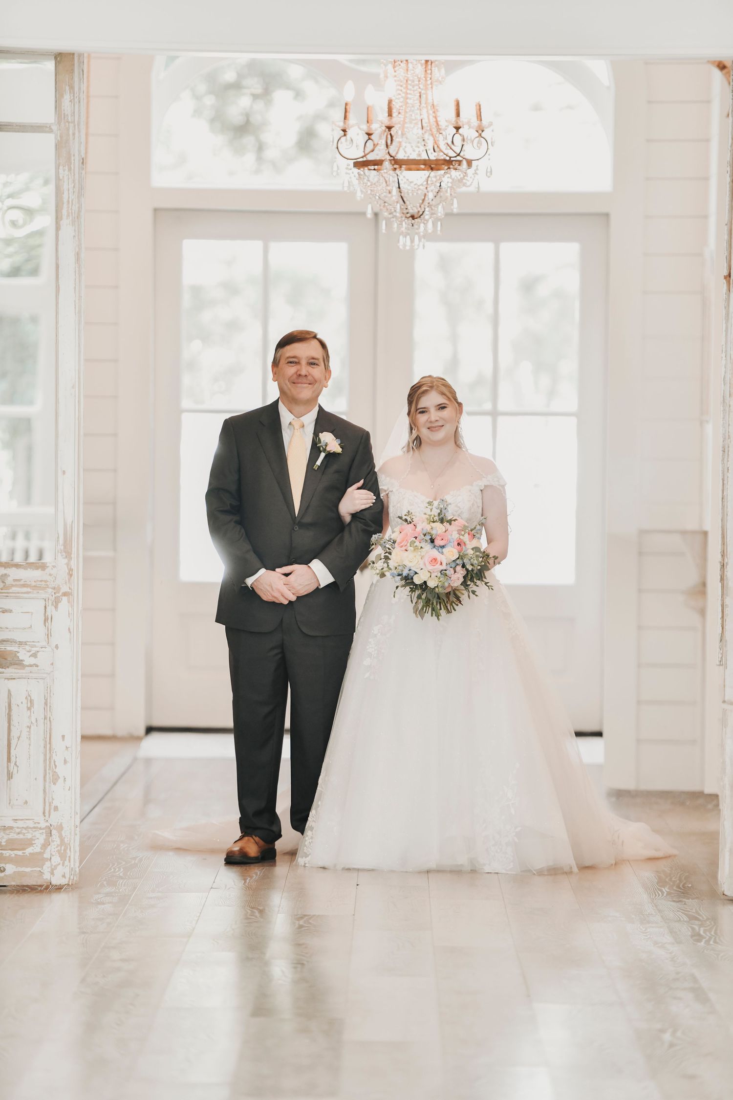 Romantic wedding ceremony at The French Farmhouse in Collinsville Texas