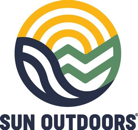 Sun Outdoors logo with a circular design featuring sun rays, waves, and nature-inspired elements.