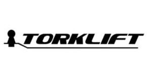 Torklift brand logo in bold black italic font with hitch ball icon on white background.