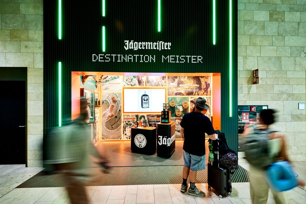 Jägermeister Jägerland Travel Retail activation at Frankfurt Airport Terminal 3 photographed by Adam Bertalan