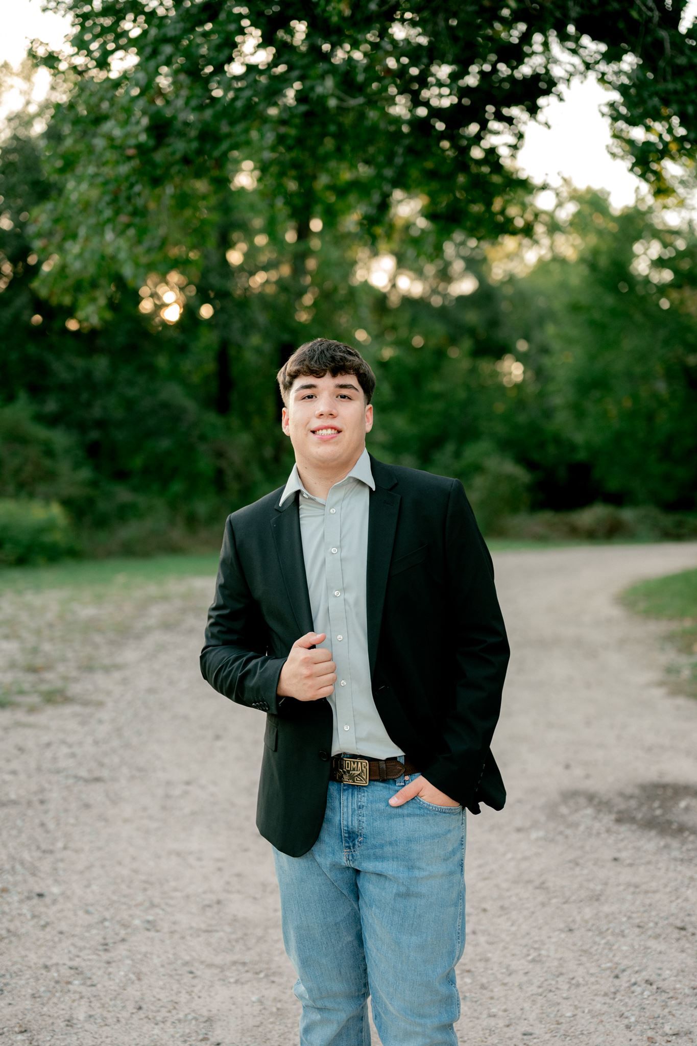 Natural high school senior portrait of a St. Thomas student in Cypress, TX.
