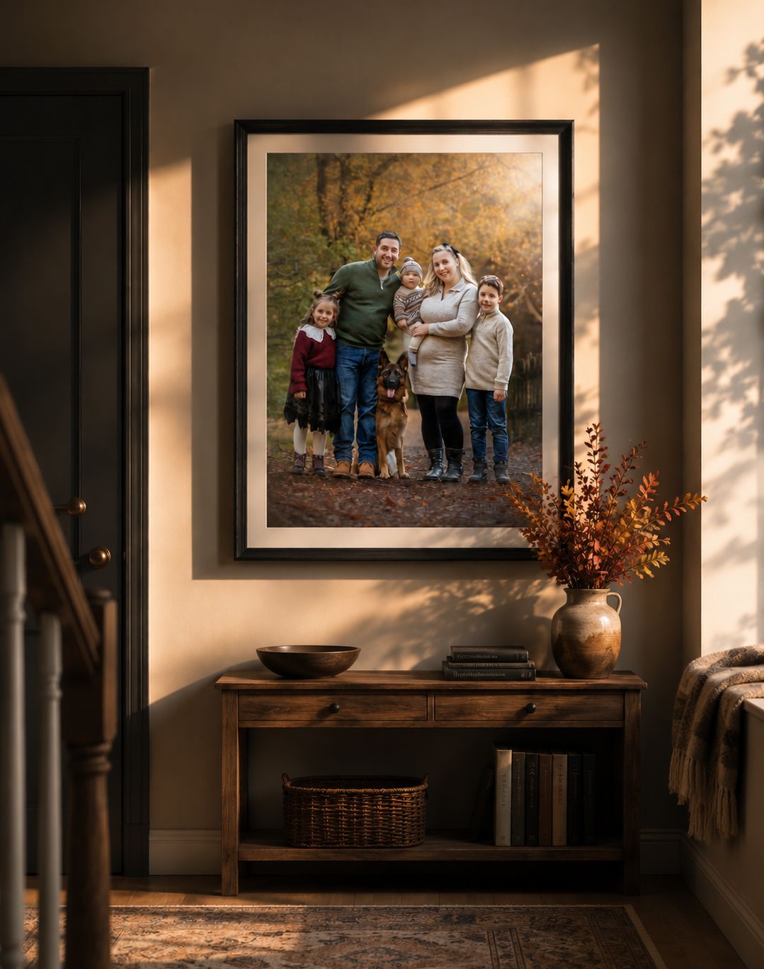 Family portrait hallway