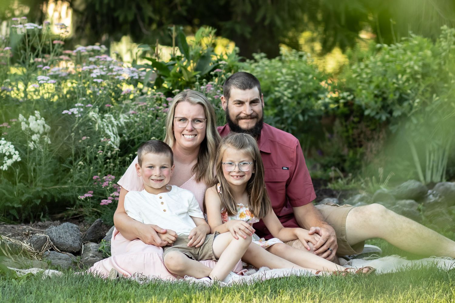 Family posing for a photo.  Vermilion family photographer.