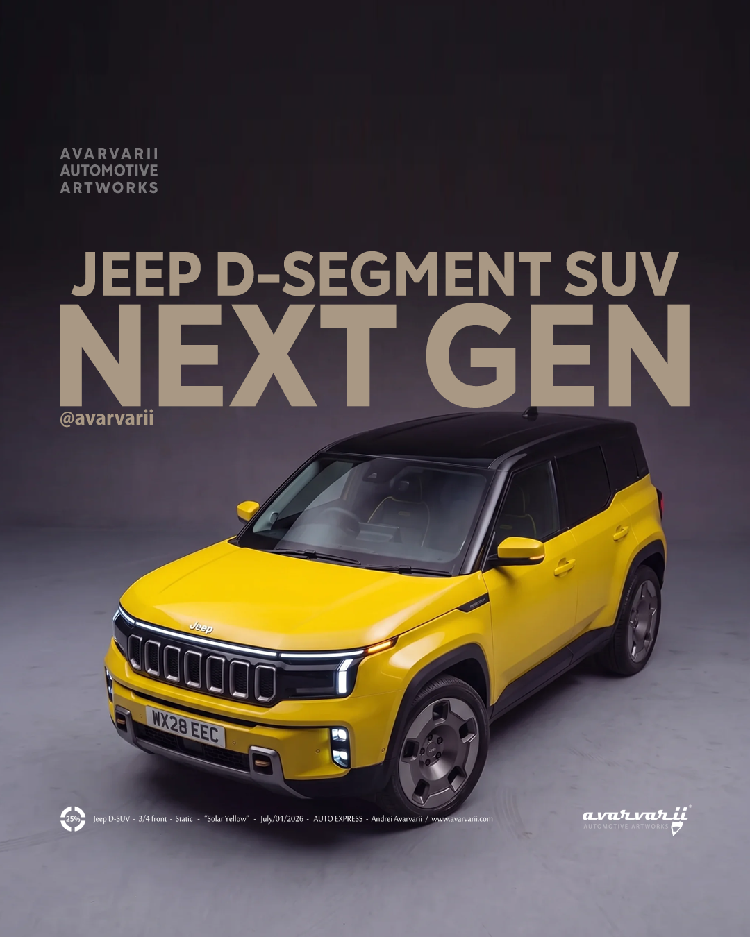 Skoda Peaq Next Gen SUV in vibrant lime green, rear view on mountain road, showcasing modern LED taillights.