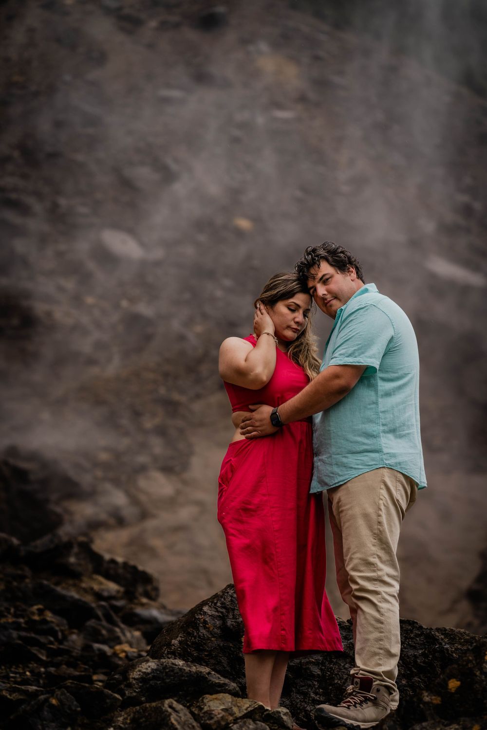 #takakkafallsengagement #yohonationalpark #yegweddingphotographer #mountainweddingphotographer #waterfallsphotoshoot