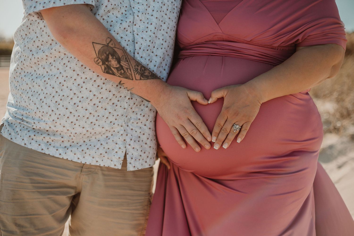maternity photo heart