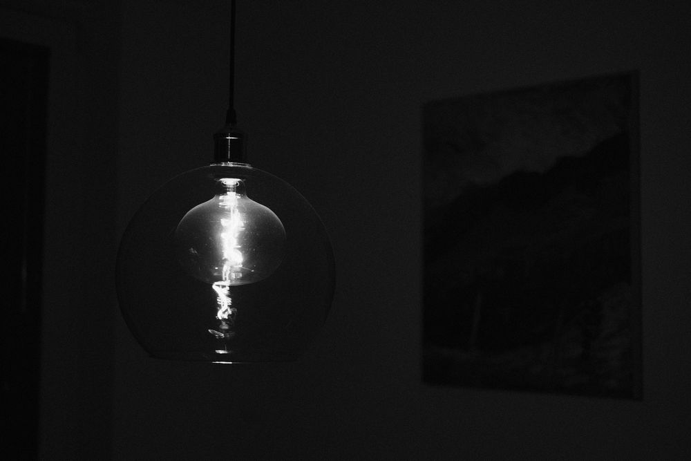 A lamp at night