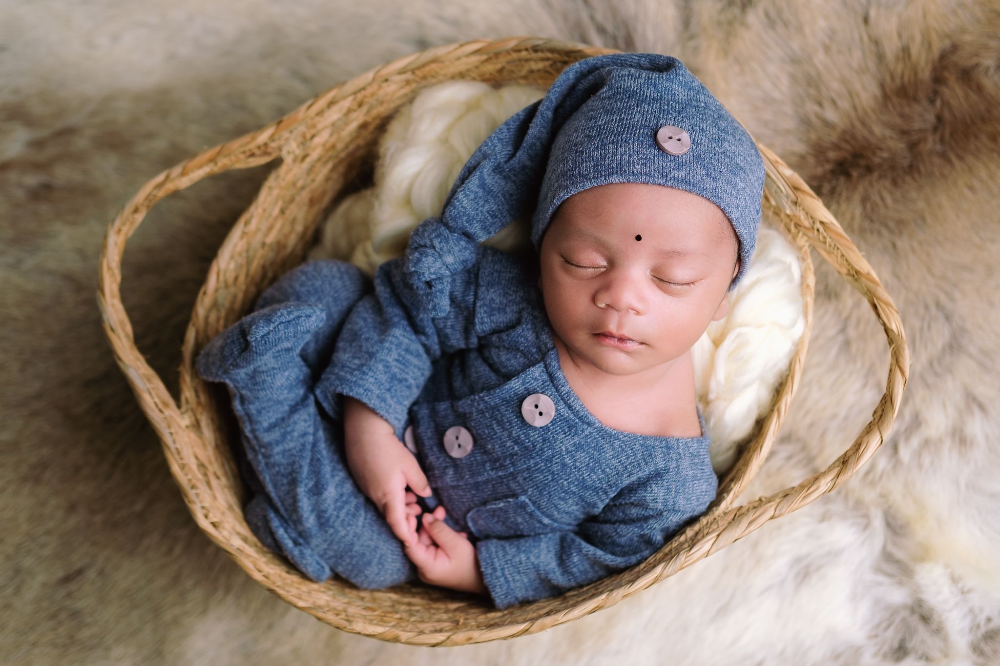 Adorable newborn boy with blue outfit, studio maternity and newborn photography, Empangeni