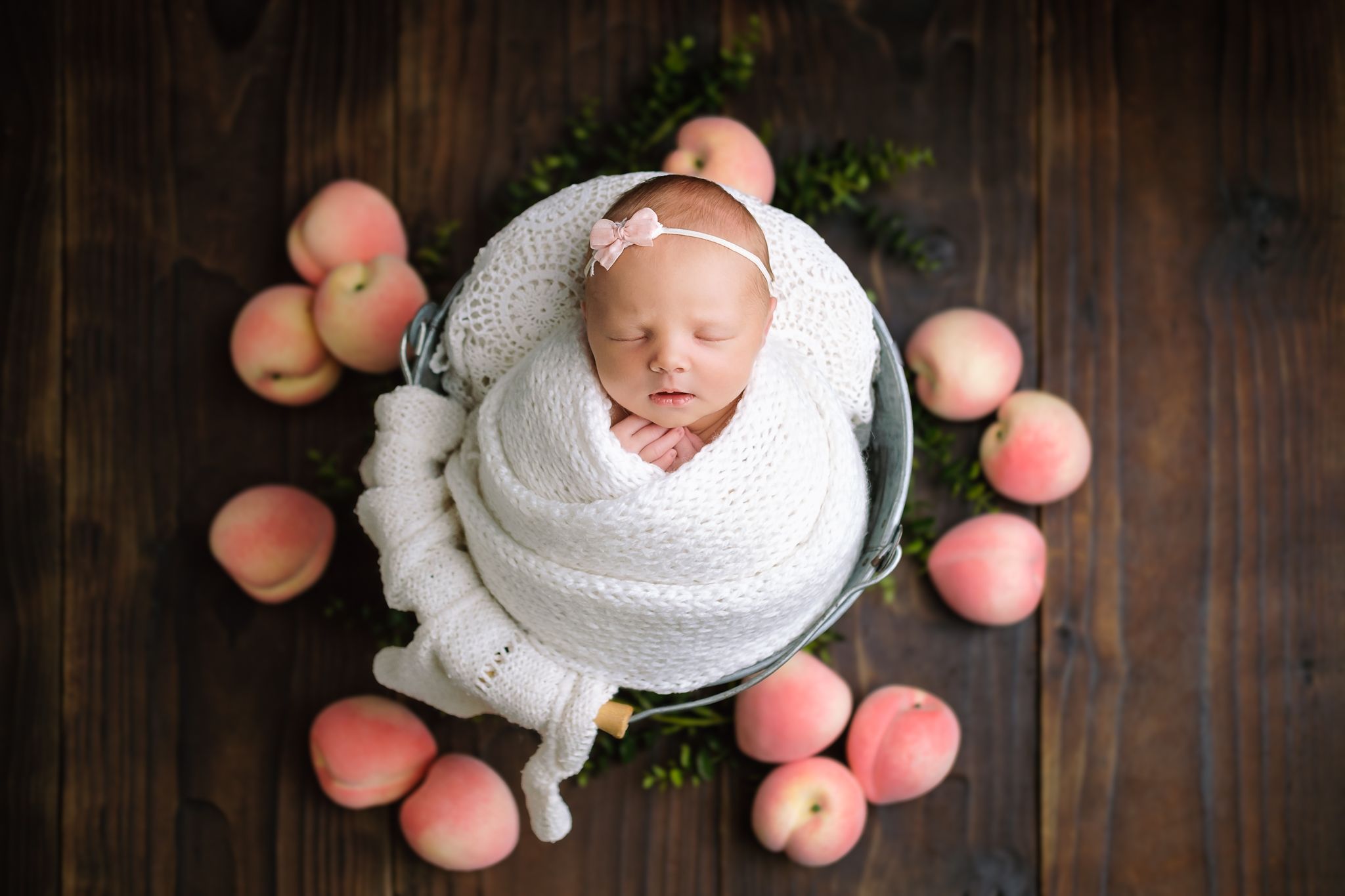 Newborn baby girl sleeping peacefully in studio, Empangeni Richards Bay maternity and newborn photography by Abigail Smith Photography