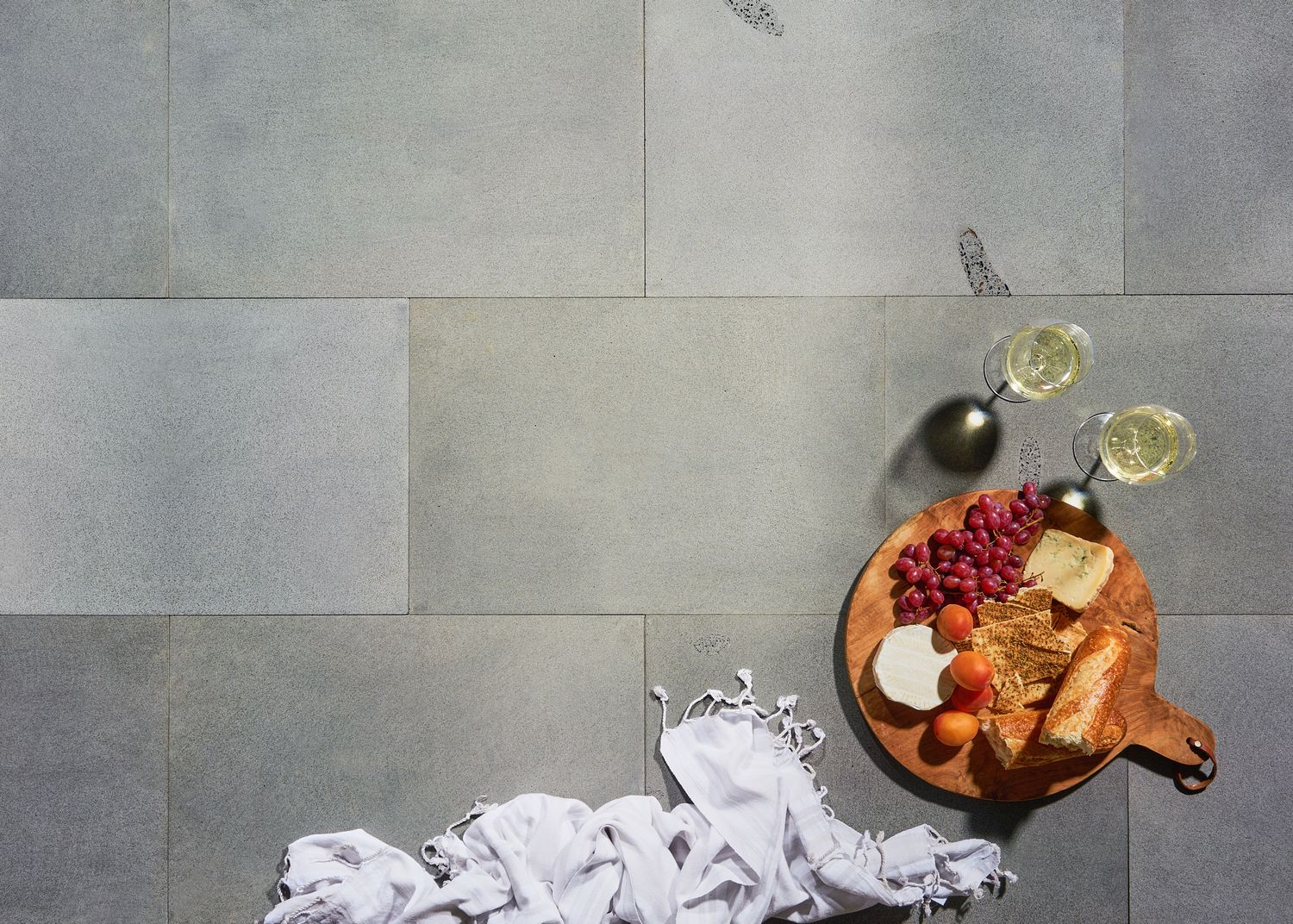 Contemporary styled photo of vegan material made plates and cups
