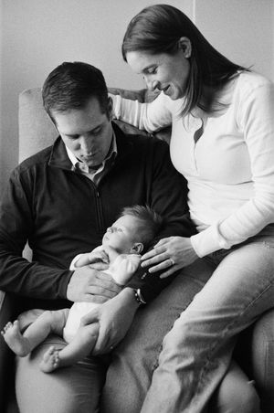 in-home newborn film photoshoot in NYC with natural light, intimate connection and cinematic film tones