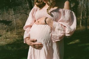 destination maternity photography on film with a soft, European-inspired aesthetic