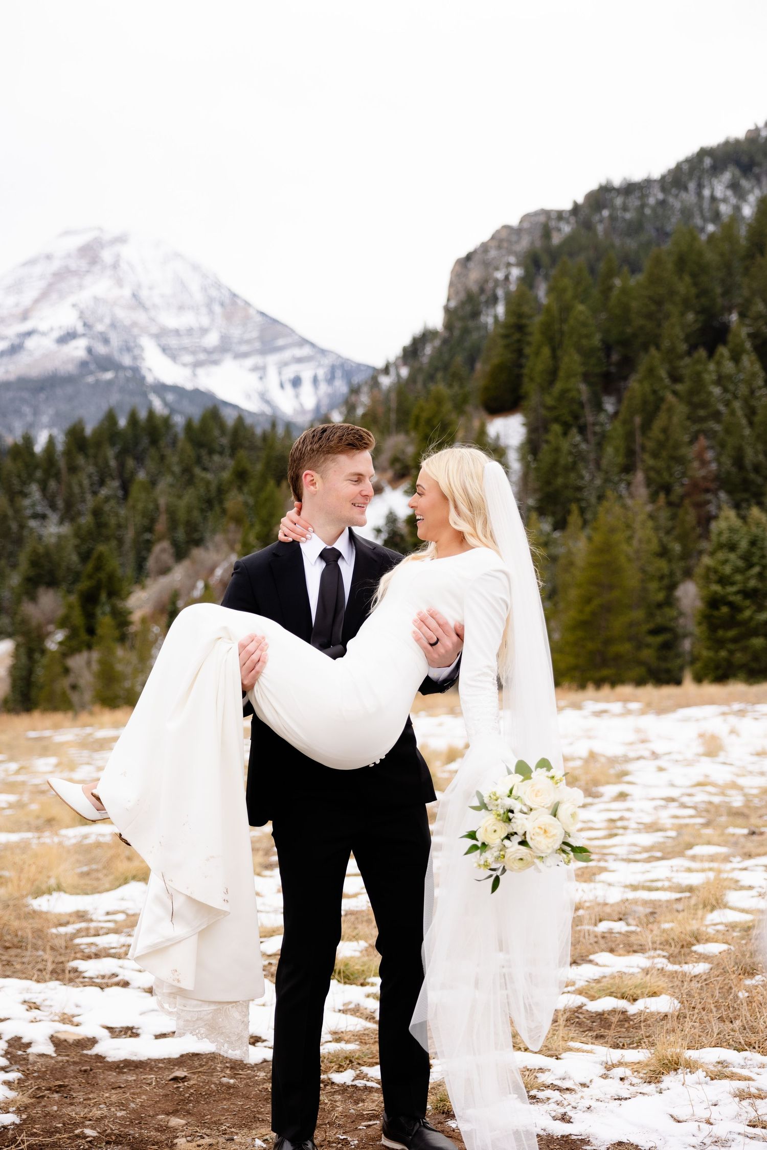 utah winter bride