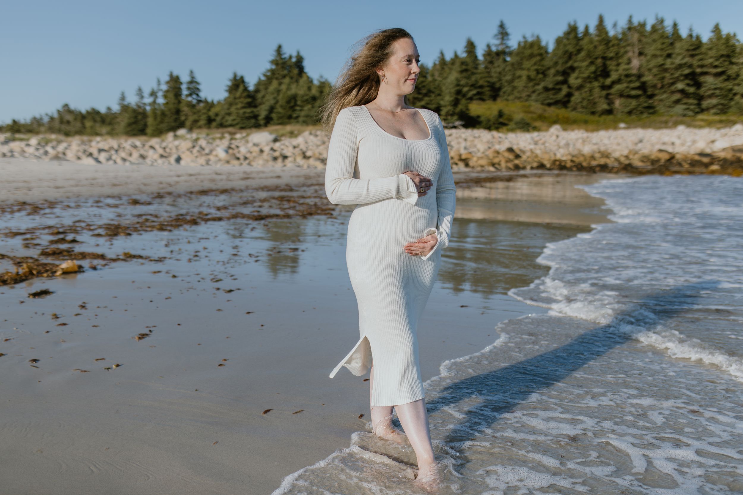 Pregnancy announcement, maternity session, Crystal Crescent Beach, Nova Scotia, Halifax Photographer