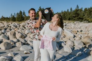 Pregnancy announcement, maternity session, Crystal Crescent Beach, Nova Scotia, Halifax Photographer