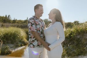 Pregnancy announcement, maternity session, Crystal Crescent Beach, Nova Scotia, Halifax Photographer