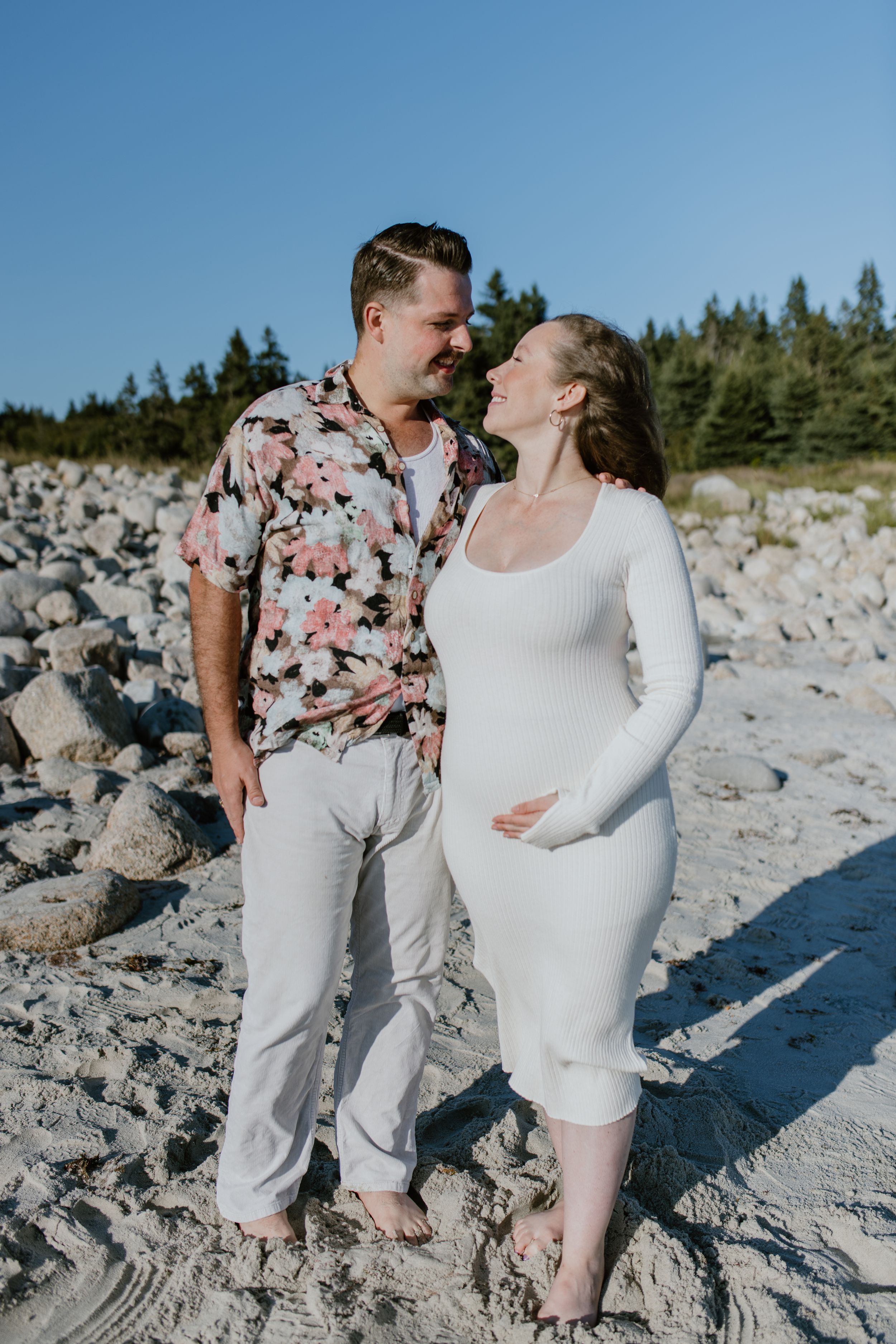 Pregnancy announcement, maternity session, Crystal Crescent Beach, Nova Scotia, Halifax Photographer